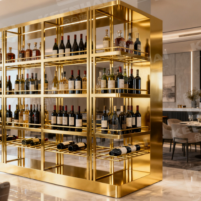 PVD Gold Stainless Steel Wine Rack