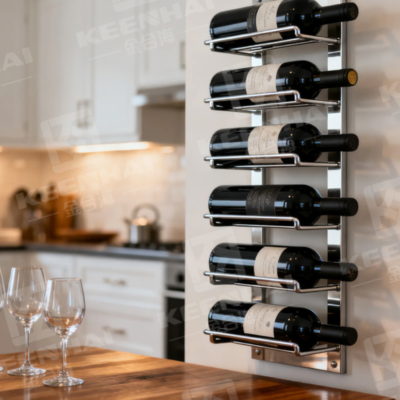 Wall Mounted Stainless Steel Wine Rack