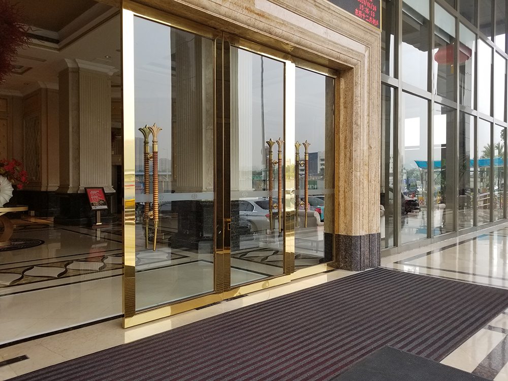 Luxury boutique gold PVD stainless steel door