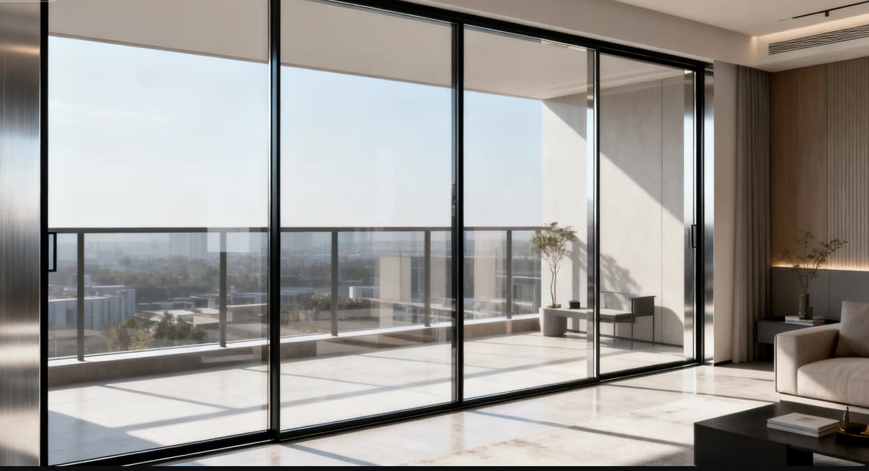 tempered glass soundproof sliding door