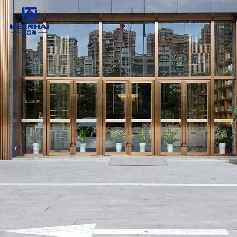 Gold PVD Stainless Steel Glass Door