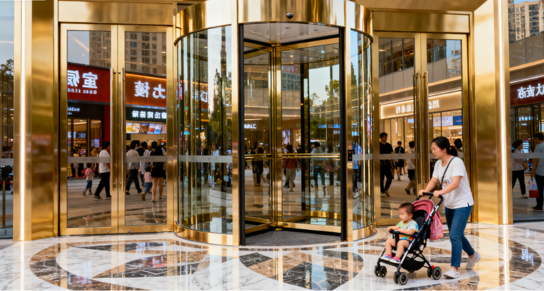 PVD coated stainless steel revolving door
