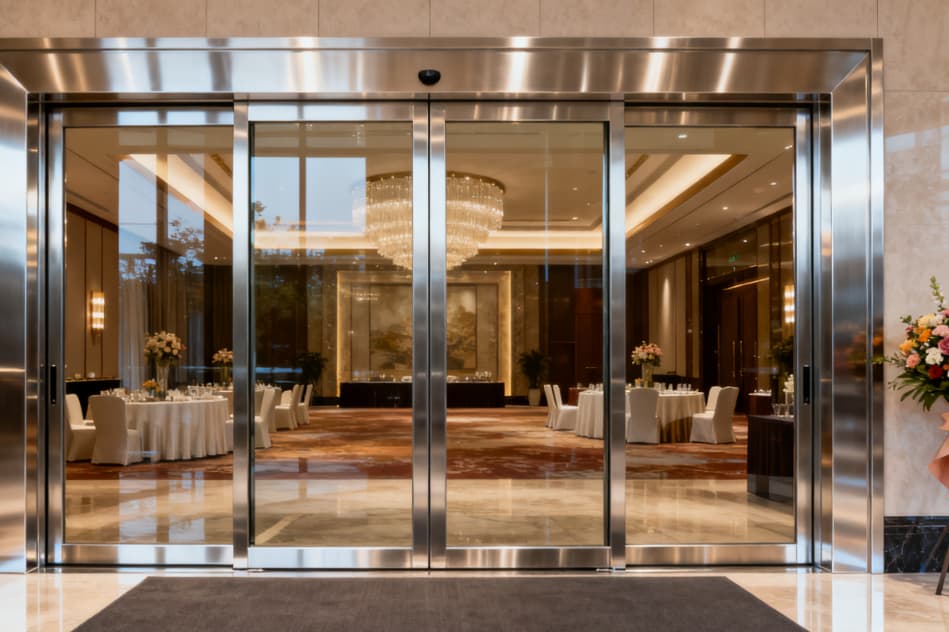 modern stainless steel frame glass door
