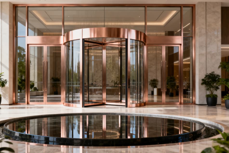PVD coated rose gold stainless steel door
