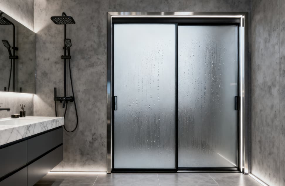 bathroom stainless steel sliding door