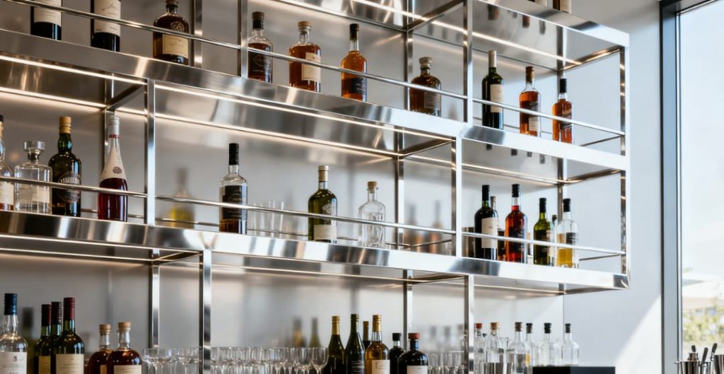 modern multi-tier wine display