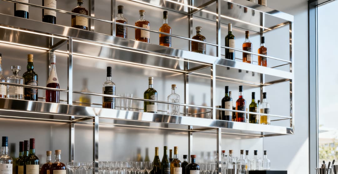 modern multi-tier wine display