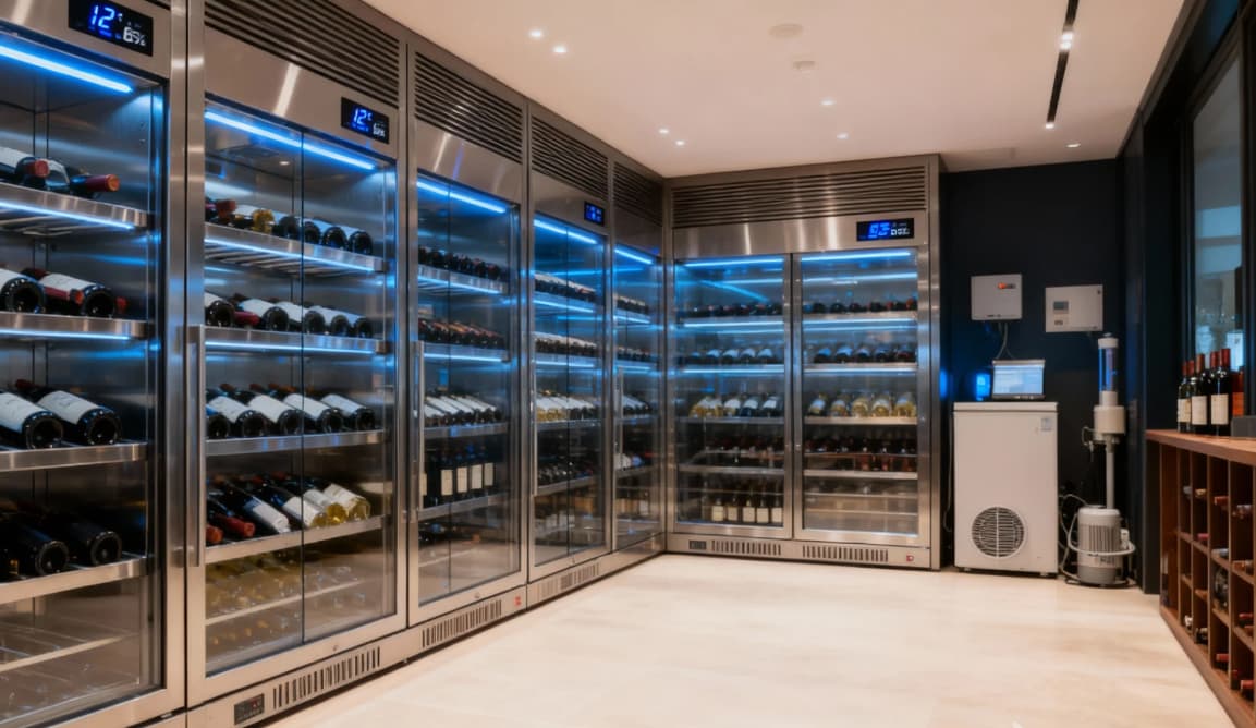 luxury stainless steel wine storage