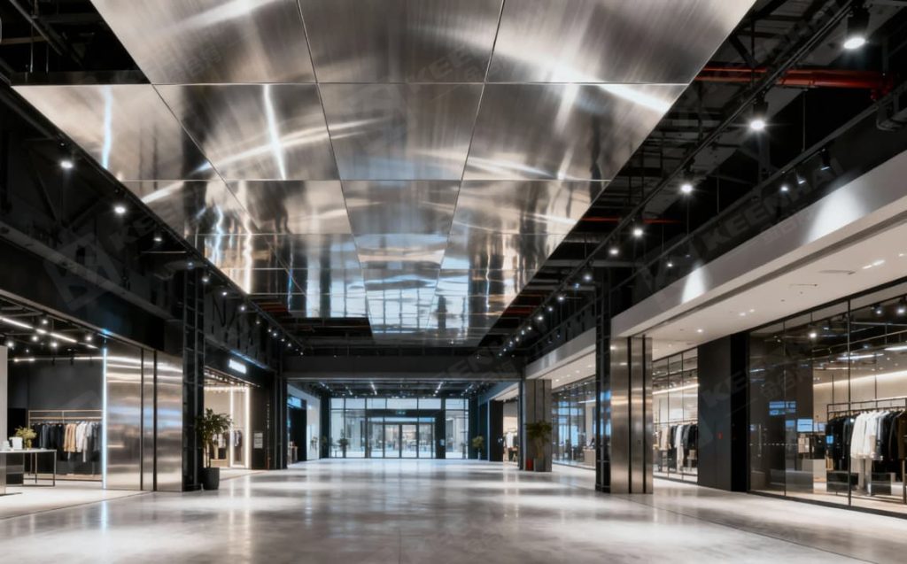 premium-brushed-stainless-steel-ceiling-finish